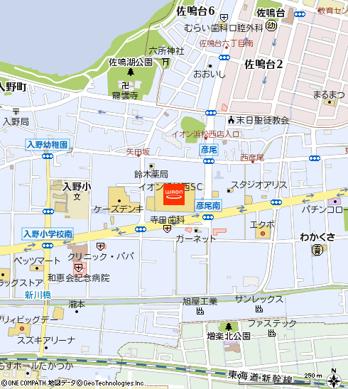 イオン浜松西店付近の地図